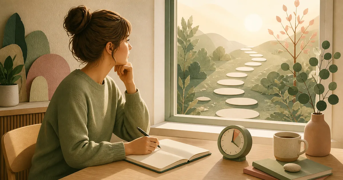 Illustration om: 10 minutters refleksion dagligt: Din genvej til personlig vækst