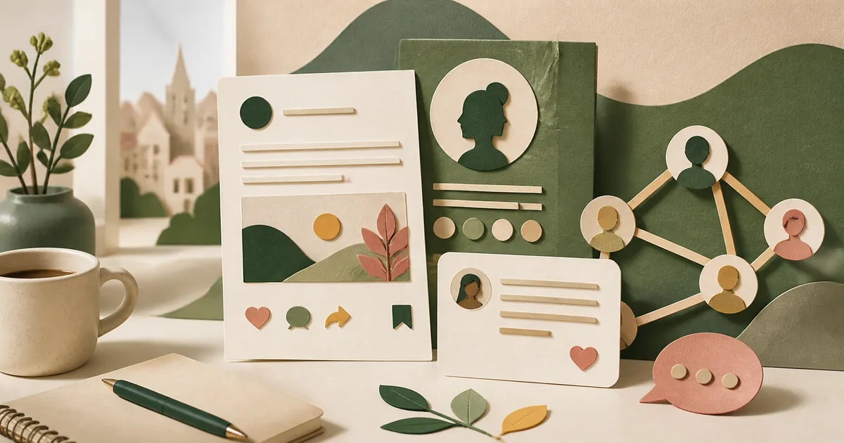 Illustration om: Skriv professionelt på LinkedIn og sociale medier: Dansk guide
